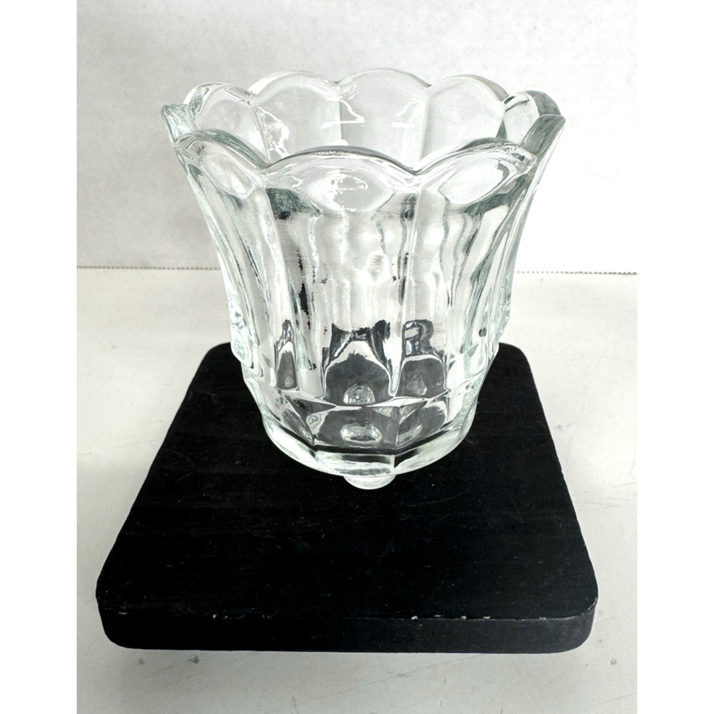 Vintage Home Interiors (Homco) Clear Starlight Tulip Peg Candle Holder